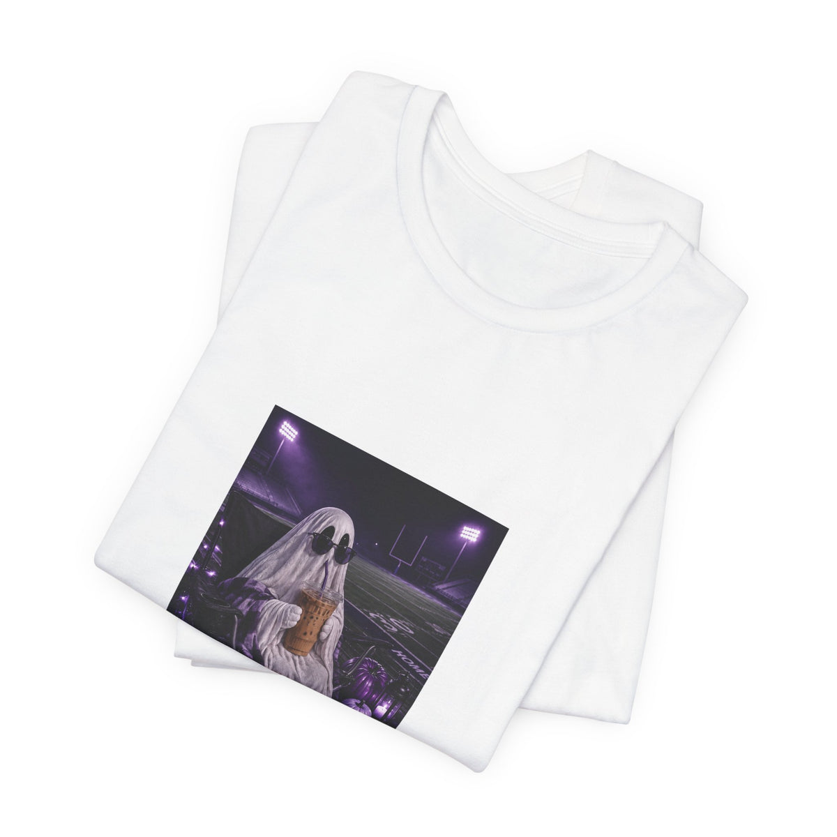 Spooky Game Day Ghost - Fall Football Fan Culture Tee