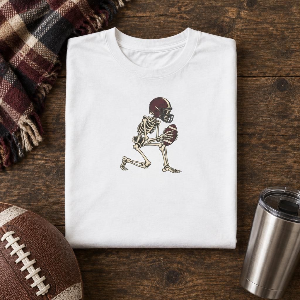 Skeleton Football Player Tee