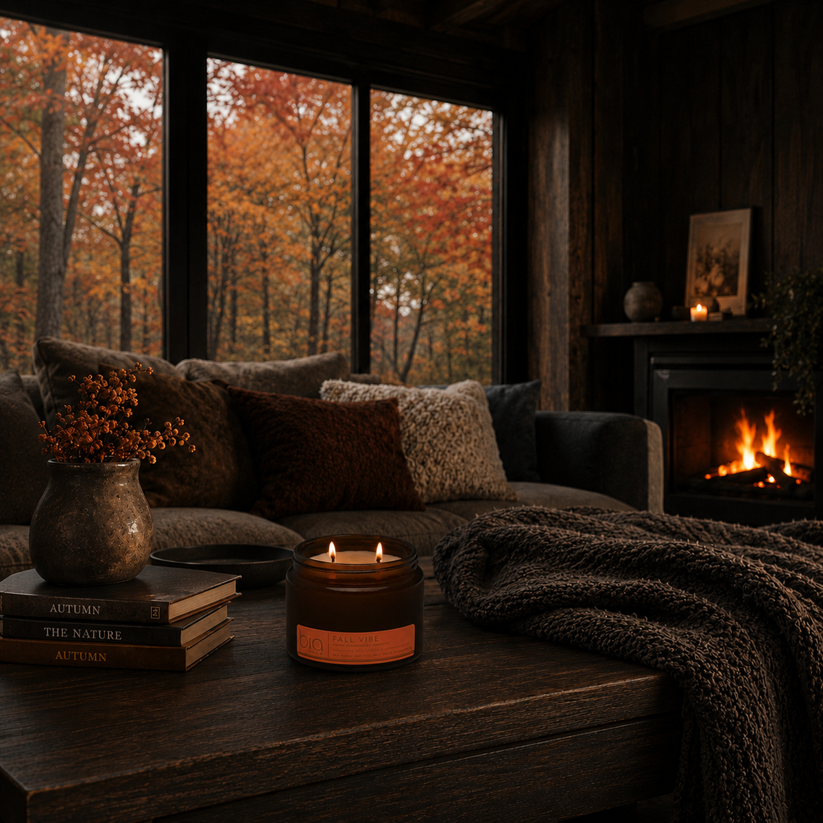 Fall Vibe Functional Mood Boosting Candle - Calming & Grounding