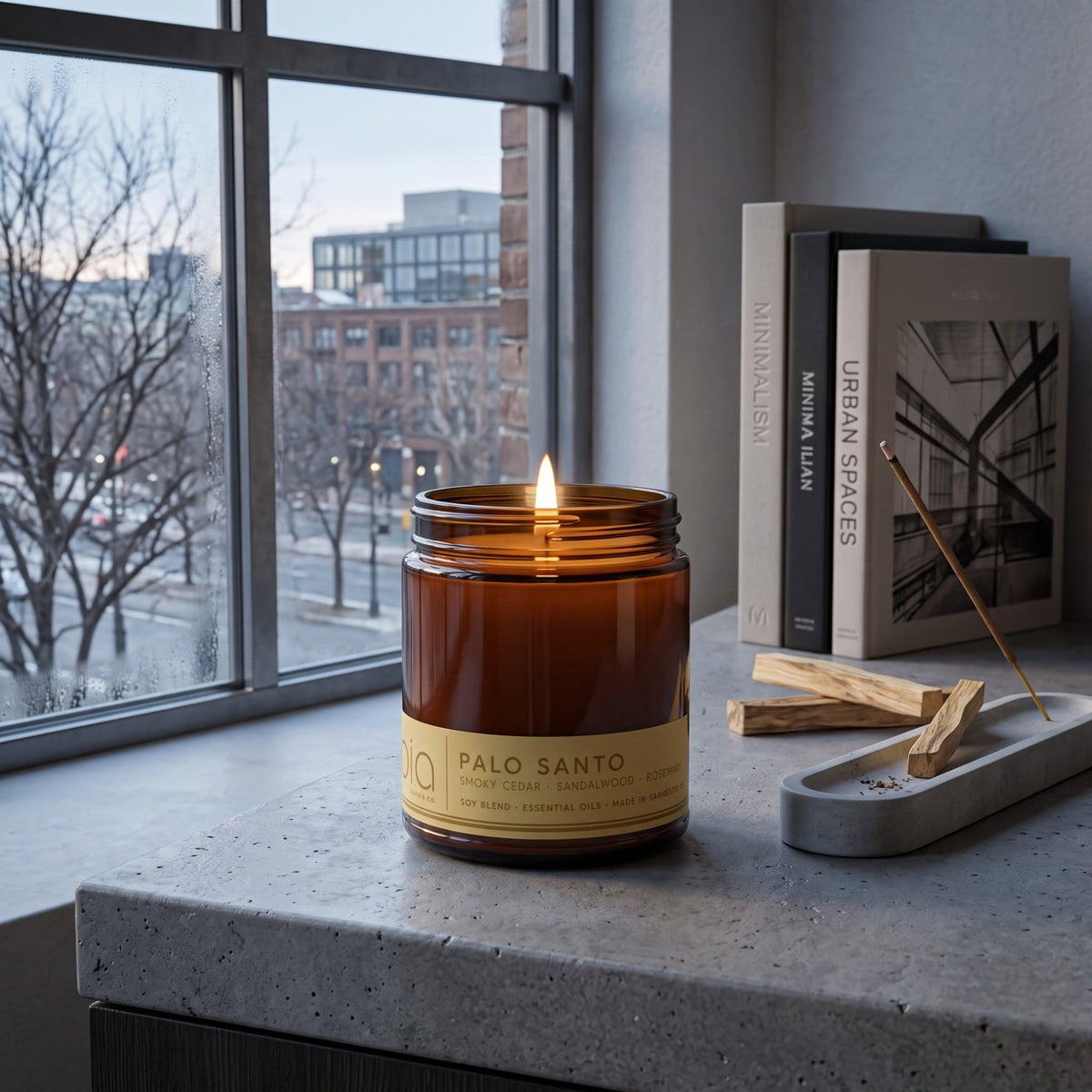 Palo Santo Soy Blend Candle — Cedarwood, Incense & Sandalwood