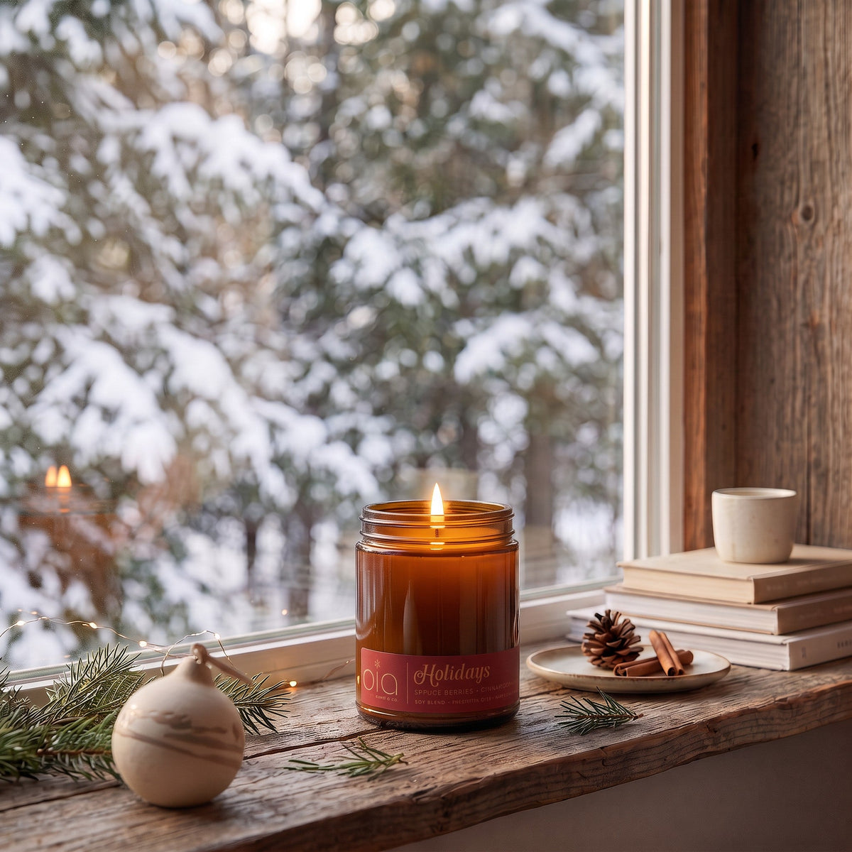 Holidays Soy Blend Candle — Cinnamon, Orange Peel, Pine & Vanilla