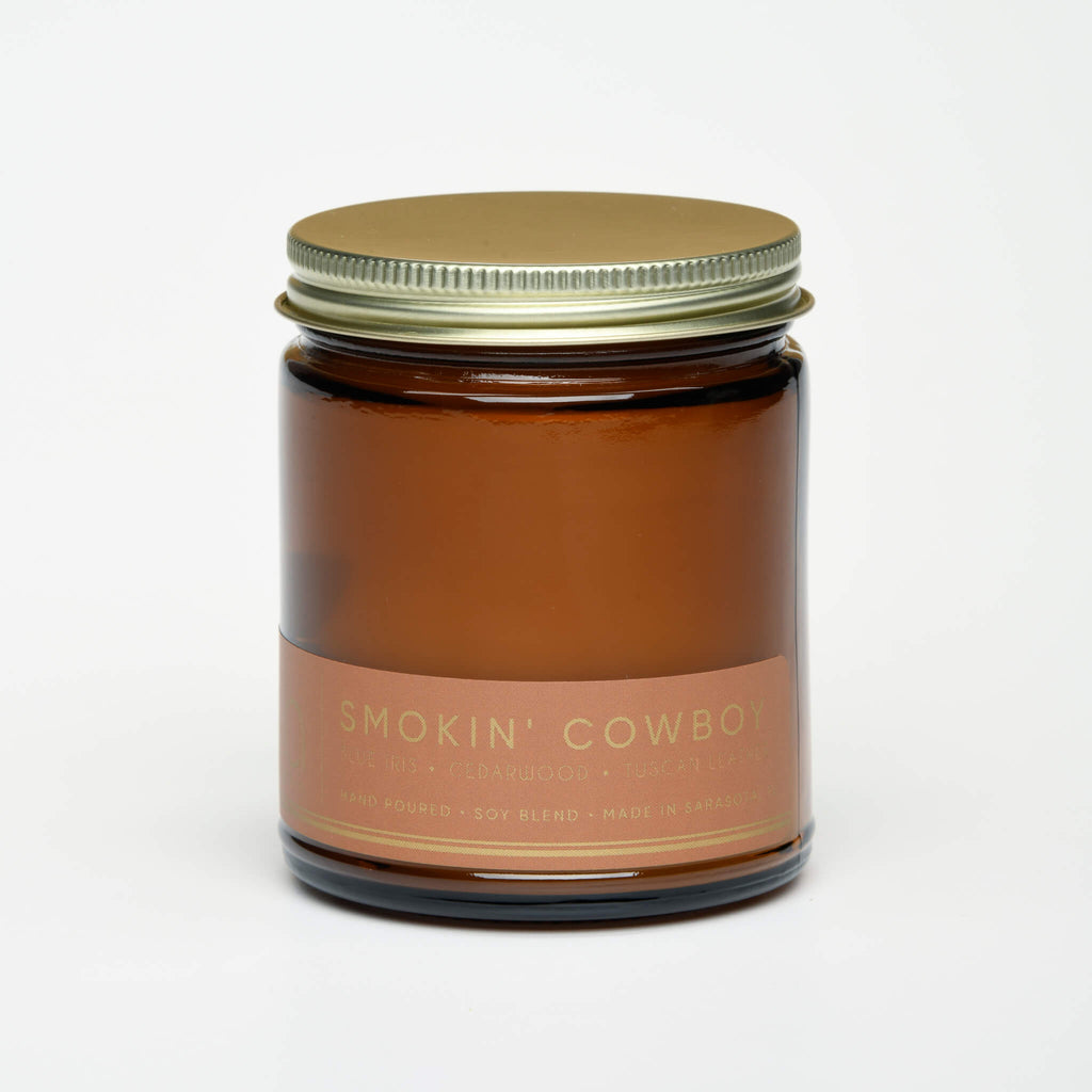 Smokin' Cowboy Soy Blend Candle — Sandalwood, Leather, Iris