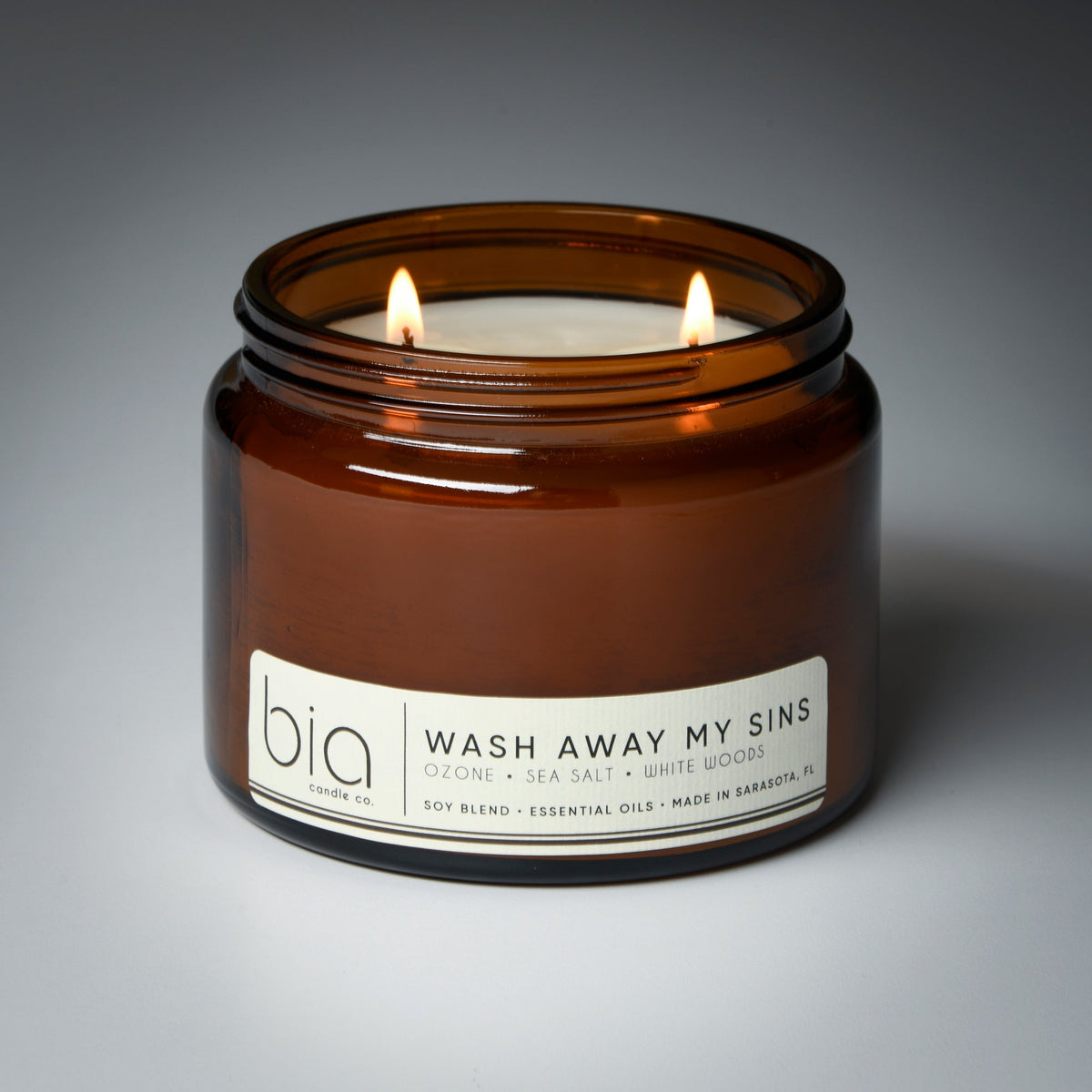 Wash Away My Sins Soy Blend Candle — Sea Salt, Water Lily & White Woods